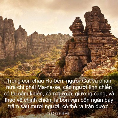 Picture 03 - 1 Sử Ký 5:18 VIE - Trong con cháu Ru-bên, người Gát và phân - Bible Verse Picture