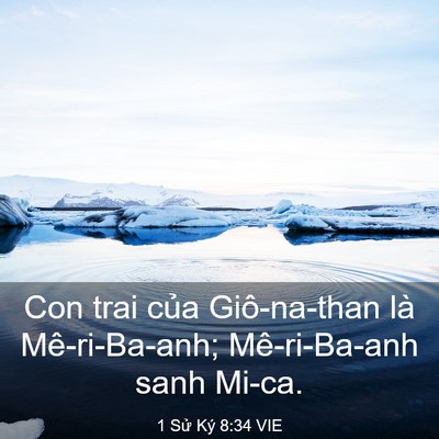 Picture 03 - 1 Sử Ký 8:34 VIE - Con trai của Giô-na-than là Mê-ri-Ba-anh; - Bible Verse Picture
