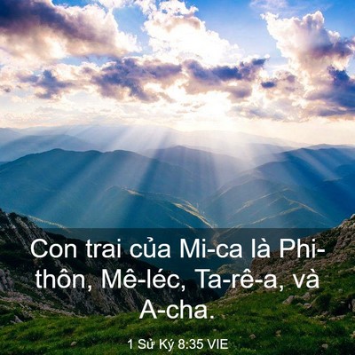 Picture 03 - 1 Sử Ký 8:35 VIE - Con trai của Mi-ca là Phi-thôn, Mê-léc, - Bible Verse Picture
