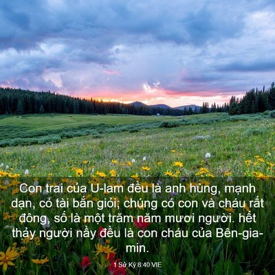 Picture 03 - 1 Sử Ký 8:40 VIE - Con trai của U-lam đều là anh hùng, mạnh - Bible Verse Picture