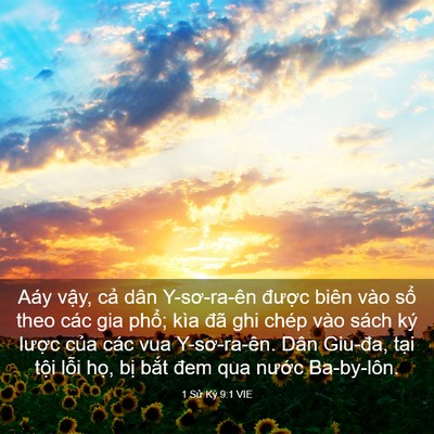 Picture 03 - 1 Sử Ký 9:1 VIE - Aáy vậy, cả dân Y-sơ-ra-ên được biên - Bible Verse Picture