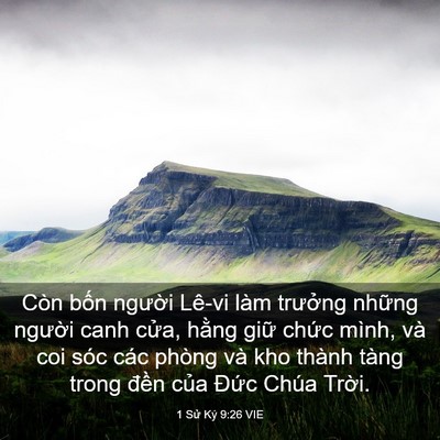 Picture 03 - 1 Sử Ký 9:26 VIE - Còn bốn người Lê-vi làm trưởng những - Bible Verse Picture