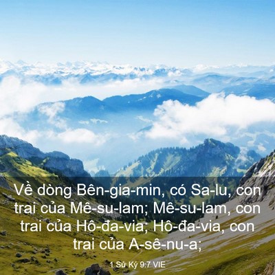 Picture 03 - 1 Sử Ký 9:7 VIE - Về dòng Bên-gia-min, có Sa-lu, con trai - Bible Verse Picture