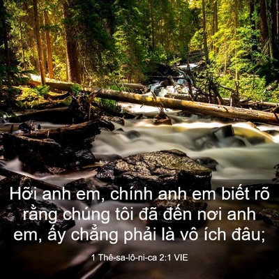 Picture 03 - 1 Thê-sa-lô-ni-ca 2:1 VIE - Hỡi anh em, chính anh em biết rõ rằng - Bible Verse Picture