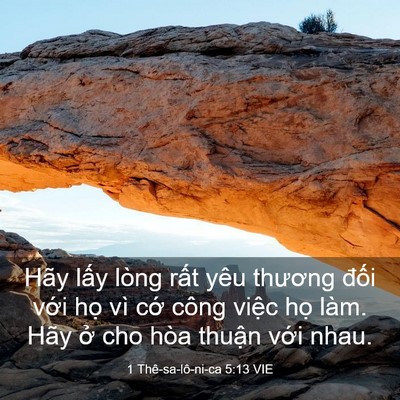 Picture 03 - 1 Thê-sa-lô-ni-ca 5:13 VIE - Hãy lấy lòng rất yêu thương đối với - Bible Verse Picture