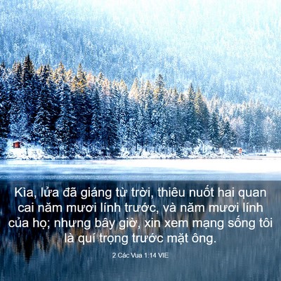 Picture 03 - 2 Các Vua 1:14 VIE - Kìa, lửa đã giáng từ trời, thiêu - Bible Verse Picture