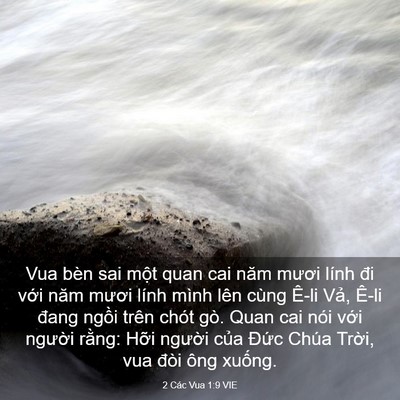 Picture 03 - 2 Các Vua 1:9 VIE - Vua bèn sai một quan cai năm mươi lính đi - Bible Verse Picture