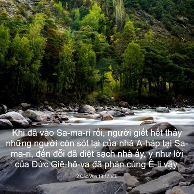 Picture 03 - 2 Các Vua 10:17 VIE - Khi đã vào Sa-ma-ri rồi, người giết - Bible Verse Picture