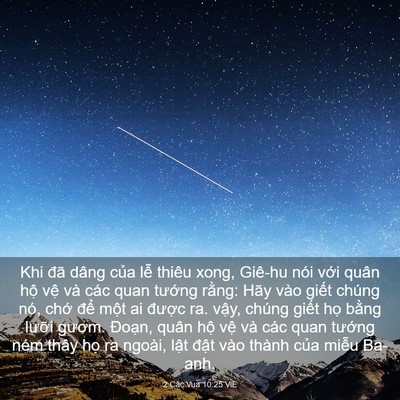 Picture 03 - 2 Các Vua 10:25 VIE - Khi đã dâng của lễ thiêu xong, Giê-hu - Bible Verse Picture