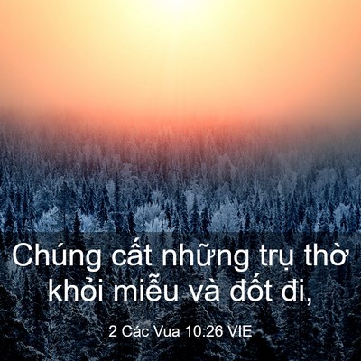 Picture 03 - 2 Các Vua 10:26 VIE - Chúng cất những trụ thờ khỏi miễu - Bible Verse Picture