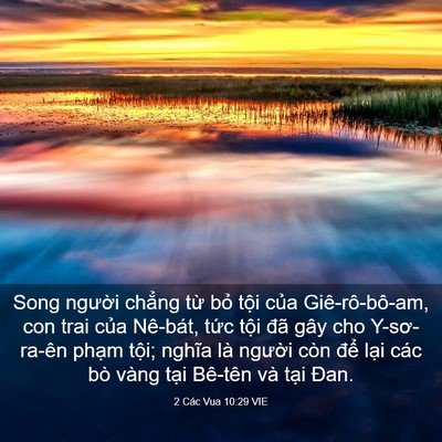 Picture 03 - 2 Các Vua 10:29 VIE - Song người chẳng từ bỏ tội của - Bible Verse Picture