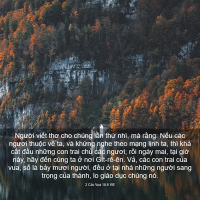 Picture 03 - 2 Các Vua 10:6 VIE - Người viết thơ cho chúng lần thứ nhì, - Bible Verse Picture