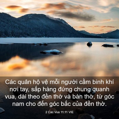 Picture 03 - 2 Các Vua 11:11 VIE - Các quân hộ vệ mỗi người cầm binh - Bible Verse Picture