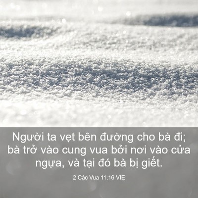 Picture 03 - 2 Các Vua 11:16 VIE - Người ta vẹt bên đường cho bà đi; bà - Bible Verse Picture