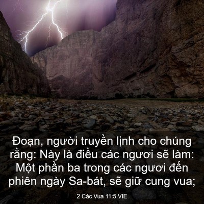 Picture 03 - 2 Các Vua 11:5 VIE - Đoạn, người truyền lịnh cho chúng - Bible Verse Picture