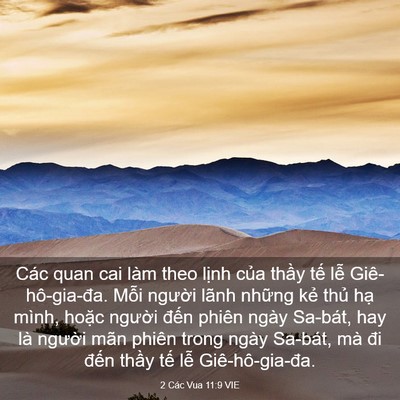 Picture 03 - 2 Các Vua 11:9 VIE - Các quan cai làm theo lịnh của thầy tế - Bible Verse Picture