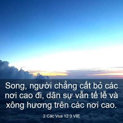 Picture 03 - 2 Các Vua 12:3 VIE - Song, người chẳng cất bỏ các nơi cao - Bible Verse Picture