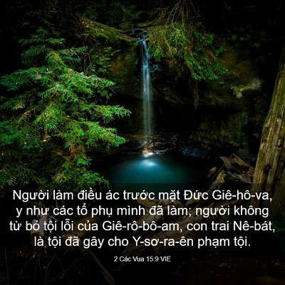 Picture 03 - 2 Các Vua 15:9 VIE - Người làm điều ác trước mặt Đức - Bible Verse Picture