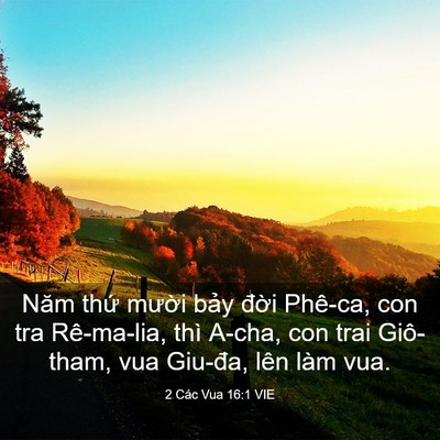 Picture 03 - 2 Các Vua 16:1 VIE - Năm thứ mười bảy đời Phê-ca, con tra - Bible Verse Picture