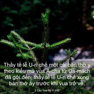 Picture 03 - 2 Các Vua 16:11 VIE - Thầy tế lễ U-ri chế một cái bàn thờ - Bible Verse Picture