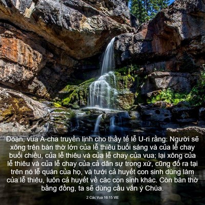Picture 03 - 2 Các Vua 16:15 VIE - Đoạn, vua A-cha truyền lịnh cho thầy - Bible Verse Picture