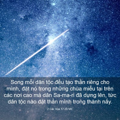Picture 03 - 2 Các Vua 17:29 VIE - Song mỗi dân tộc đều tạo thần riêng - Bible Verse Picture
