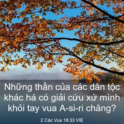 Picture 03 - 2 Các Vua 18:33 VIE - Những thần của các dân tộc khác há - Bible Verse Picture