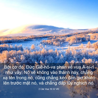 Picture 03 - 2 Các Vua 19:32 VIE - Bởi cớ đó, Đức Giê-hô-va phán về - Bible Verse Picture