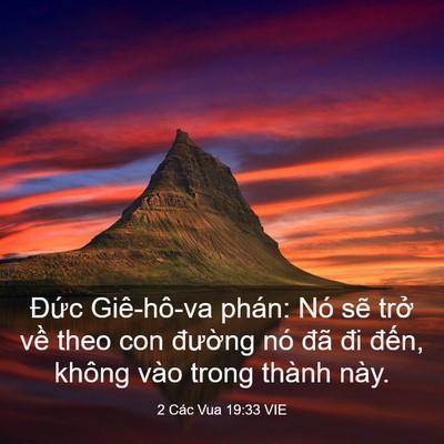 Picture 03 - 2 Các Vua 19:33 VIE - Đức Giê-hô-va phán: Nó sẽ trở về - Bible Verse Picture