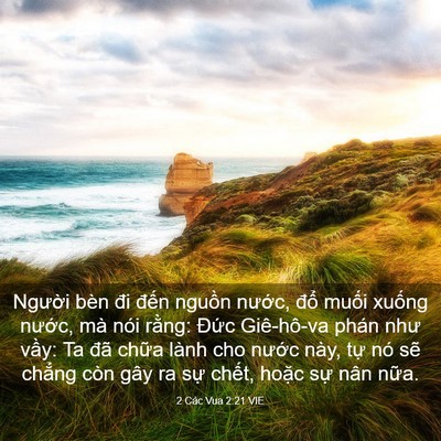 Picture 03 - 2 Các Vua 2:21 VIE - Người bèn đi đến nguồn nước, đổ - Bible Verse Picture