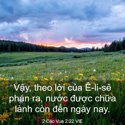 Picture 03 - 2 Các Vua 2:22 VIE - Vậy, theo lời của Ê-li-sê phán ra, - Bible Verse Picture