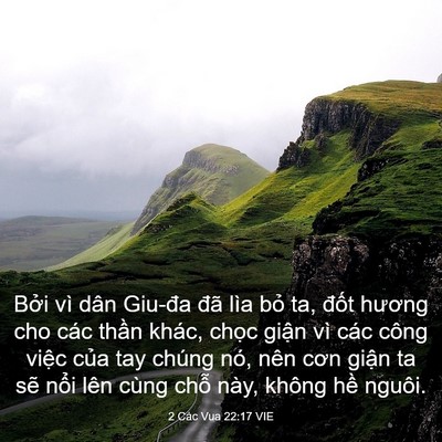 Picture 03 - 2 Các Vua 22:17 VIE - Bởi vì dân Giu-đa đã lìa bỏ ta, đốt - Bible Verse Picture