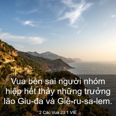 Picture 03 - 2 Các Vua 23:1 VIE - Vua bèn sai người nhóm hiệp hết thảy - Bible Verse Picture