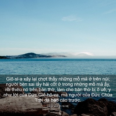 Picture 03 - 2 Các Vua 23:16 VIE - Giô-si-a xây lại chợt thấy những mồ - Bible Verse Picture