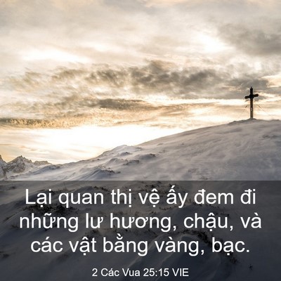 Picture 03 - 2 Các Vua 25:15 VIE - Lại quan thị vệ ấy đem đi những lư - Bible Verse Picture