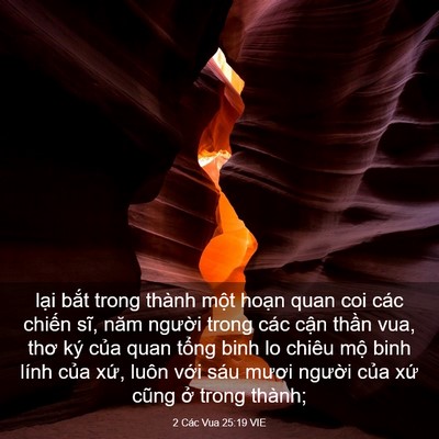 Picture 03 - 2 Các Vua 25:19 VIE - lại bắt trong thành một hoạn quan coi - Bible Verse Picture