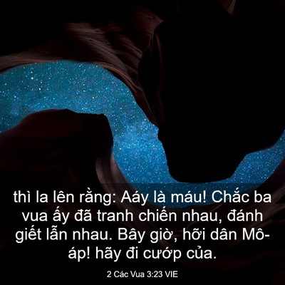 Picture 03 - 2 Các Vua 3:23 VIE - thì la lên rằng: Aáy là máu! Chắc ba vua - Bible Verse Picture