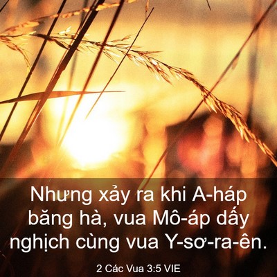 Picture 03 - 2 Các Vua 3:5 VIE - Nhưng xảy ra khi A-háp băng hà, vua Mô-áp - Bible Verse Picture