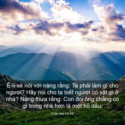 Picture 03 - 2 Các Vua 4:2 VIE - Ê-li-sê nói với nàng rằng: Ta phải làm - Bible Verse Picture