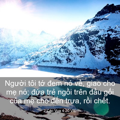 Picture 03 - 2 Các Vua 4:20 VIE - Người tôi tớ đem nó về, giao cho mẹ - Bible Verse Picture