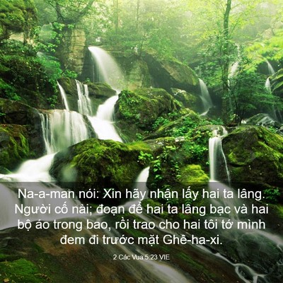 Picture 03 - 2 Các Vua 5:23 VIE - Na-a-man nói: Xin hãy nhận lấy hai ta - Bible Verse Picture