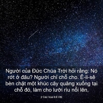 Picture 03 - 2 Các Vua 6:6 VIE - Người của Đức Chúa Trời hỏi rằng: - Bible Verse Picture