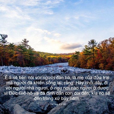 Picture 03 - 2 Các Vua 8:1 VIE - Ê-li-sê bèn nói với người đàn bà, là - Bible Verse Picture