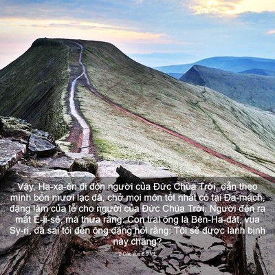 Picture 03 - 2 Các Vua 8:9 VIE - Vậy, Ha-xa-ên đi đón người của Đức - Bible Verse Picture