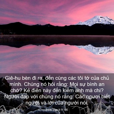 Picture 03 - 2 Các Vua 9:11 VIE - Giê-hu bèn đi ra, đến cùng các tôi tớ - Bible Verse Picture