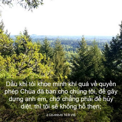 Picture 03 - 2 Cô-rinh-tô 10:8 VIE - Dầu khi tôi khoe mình khí quá về quyền - Bible Verse Picture