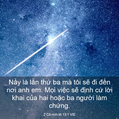 Picture 03 - 2 Cô-rinh-tô 13:1 VIE - Nầy là lần thứ ba mà tôi sẽ đi đến - Bible Verse Picture