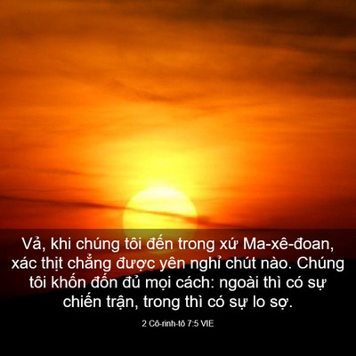 Picture 03 - 2 Cô-rinh-tô 7:5 VIE - Vả, khi chúng tôi đến trong xứ - Bible Verse Picture
