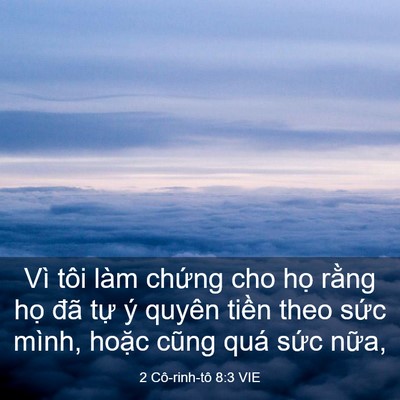 Picture 03 - 2 Cô-rinh-tô 8:3 VIE - Vì tôi làm chứng cho họ rằng họ đã - Bible Verse Picture