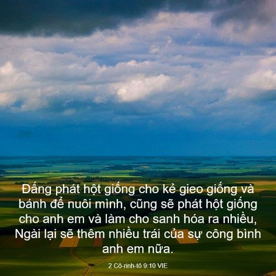 Picture 03 - 2 Cô-rinh-tô 9:10 VIE - Đấng phát hột giống cho kẻ gieo giống - Bible Verse Picture